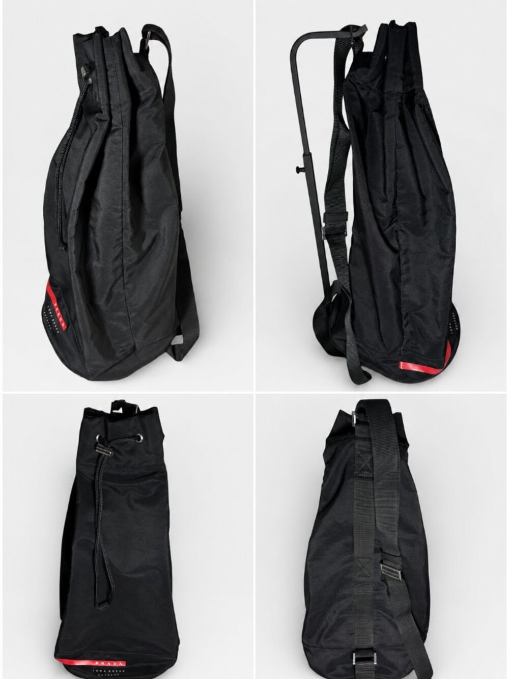 Prada Luna Rossa Extreme Travel Drawstring Backpack & Hard Case Set Black Red - Picture 3 of 7
